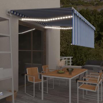 vidaXL Luifel met rolgordijn, LED en windsensor 4,5x3 m, Verzenden