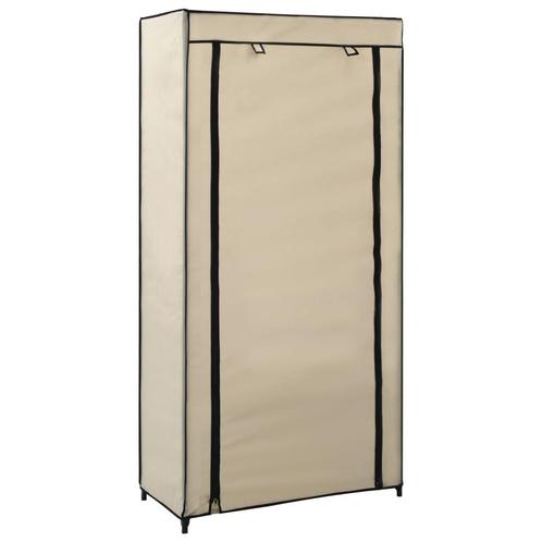 vidaXL Schoenenkast met hoes 58x28x106 cm stof crème, Huis en Inrichting, Kasten | Schoenenkasten, Nieuw, Verzenden