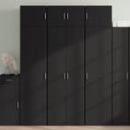 vidaXL Opbergkast 70x42,5x225 cm bewerkt hout zwart, Verzenden, Nieuw