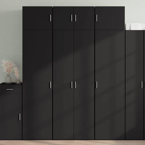 vidaXL Opbergkast 70x42,5x225 cm bewerkt hout zwart, Huis en Inrichting, Kasten | Dressoirs, Nieuw, Verzenden