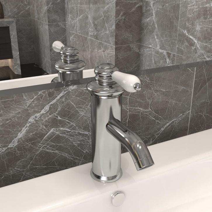 vidaXL Wastafelkraan 130x180 mm zilverkleurig, Doe-het-zelf en Bouw, Sanitair, Nieuw, Verzenden