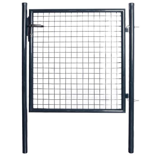 vidaXL Gaaspoort 85,5x100 cm gegalvaniseerd staal grijs, Tuin en Terras, Tuinpoorten, Nieuw, Verzenden