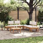 vidaXL Tuinbank set 3 pcs Bruin en Crème 2-zitter Small, Verzenden, Nieuw