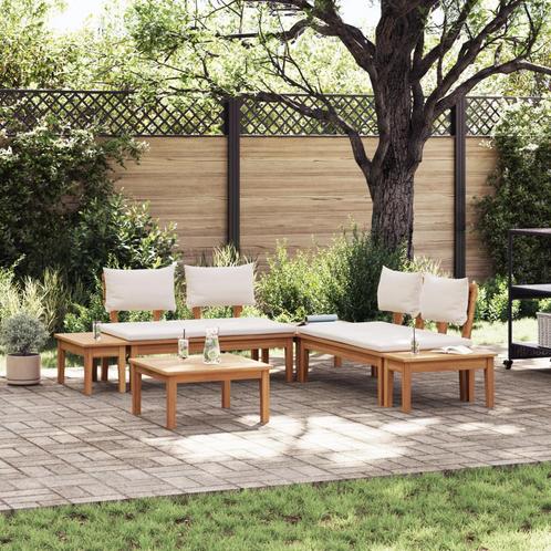vidaXL Tuinbank set 3 pcs Bruin en Crème 2-zitter Small, Tuin en Terras, Tuinsets en Loungesets, Nieuw, Verzenden