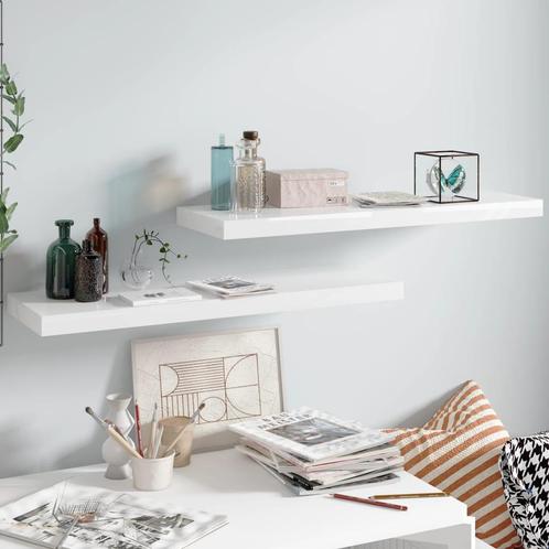 vidaXL Wandschappen zwevend 2 st 80x23,5x3,8 cm MDF, Huis en Inrichting, Kasten | Wandmeubels, Nieuw, Verzenden