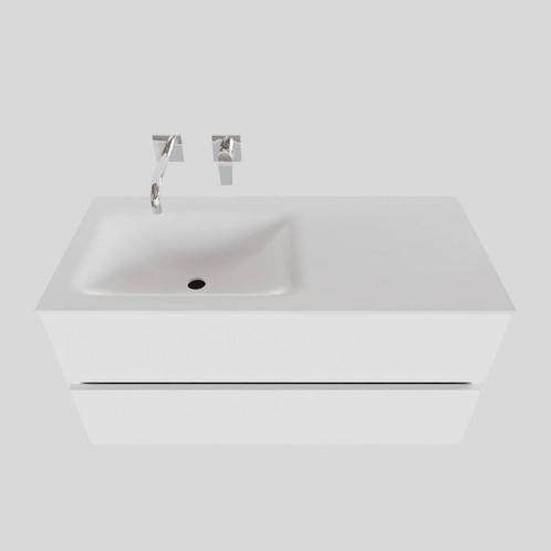 Badkamermeubel Solid Surface BWS Oslo 100x46 cm Links Mat, Doe-het-zelf en Bouw, Sanitair, Bad, Nieuw, Ophalen of Verzenden