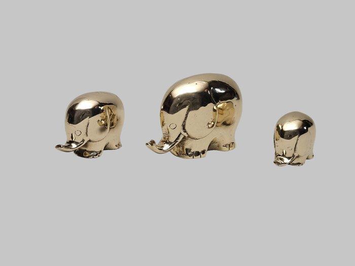 Caravell - sculptuur, Olifanten Familie - 8 cm - Gegoten, Antiek en Kunst, Curiosa en Brocante