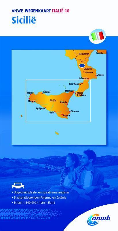 ANWB wegenkaart - ANWB wegenkaart Italië 10. Sicilië ANWB, Boeken, Overige Boeken, Gelezen, Verzenden