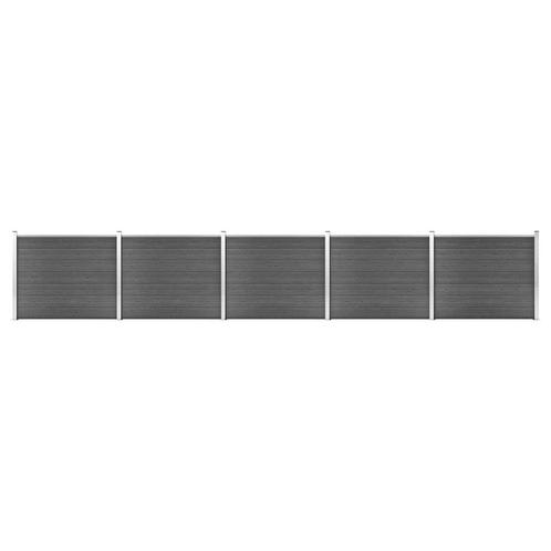 vidaXL Schuttingpanelenset 872x146 cm HKC zwart, Tuin en Terras, Tuinhekken en Hekwerk, Nieuw, Verzenden