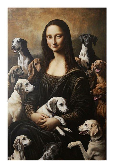 Alberto Ricardo (XXI) - Mona Lisa posando con mascotas, Antiek en Kunst, Antiek | Overige Antiek