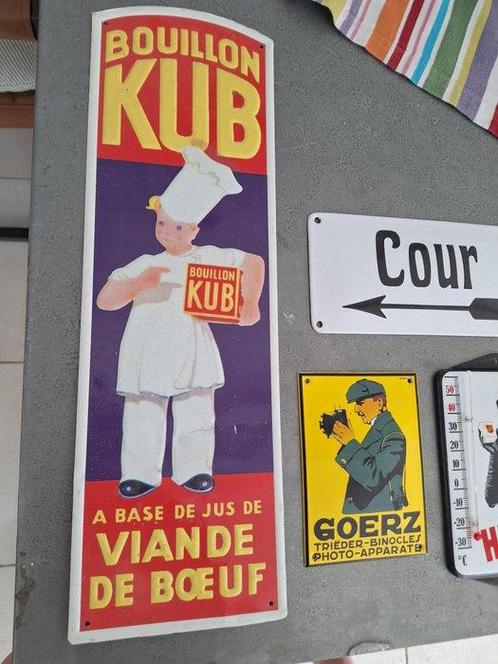 KUB, COUR, GOERZ en HUNTER - Enseigne en émail (4) - COUR en, Antiek en Kunst, Antiek | Wandborden en Tegels