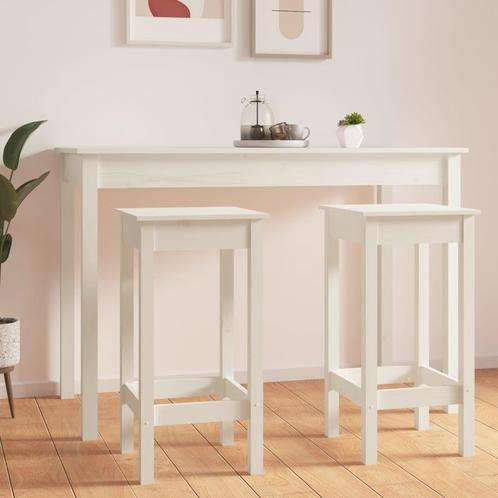 vidaXL Barstoelen 2 st 40x40x78 cm massief grenenhout wit, Huis en Inrichting, Stoelen, Nieuw, Verzenden