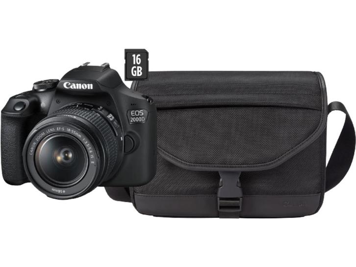 Canon EOS 2000D - DSLR - 24,1MP 18-55mm f/3.5-5.6 - Zwart, Audio, Tv en Foto, Fotocamera's Digitaal, Zo goed als nieuw, Canon
