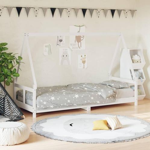 vidaXL Kinderbedframe 80x200 cm massief grenenhout wit, Kinderen en Baby's, Kinderkamer | Bedden, Nieuw, Verzenden