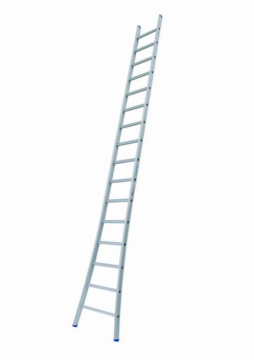 Solide 1-delige ladder 16 sporten met gebogen voet, Doe-het-zelf en Bouw, Ladders en Trappen, Ladder, Nieuw, 4 meter of meer, Ophalen of Verzenden