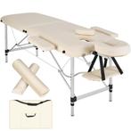 2 Zones massagetafel met rolkussens + tas - beige, Verzenden