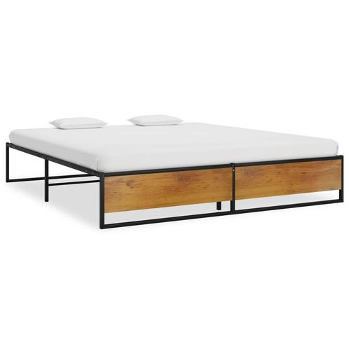 vidaXL Bedframe metaal zwart 200x200 cm, Huis en Inrichting, Slaapkamer | Bedden, Nieuw, Verzenden