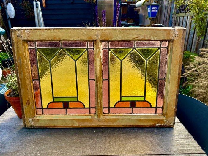 Art Nouveau Glas-in-loodraam - 1910-1920 - Amsterdam, Antiek en Kunst, Kunst | Designobjecten