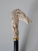 Handsnijwerk - Dierentotem 6 Dieren Wandelstok - Hertshoorn,, Antiek en Kunst