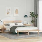 vidaXL Bedframe met hoofdeinde Bruin 140 x 210 cm Massief, Huis en Inrichting, Slaapkamer | Bedden, Verzenden, Nieuw