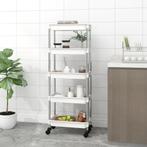 vidaXL Keukentrolley 5-laags 42x29x128 cm ijzer en ABS wit, Huis en Inrichting, Verzenden, Nieuw