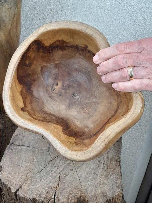 Schaal (2) - Teak hout - robuust, Antiek en Kunst, Kunst | Designobjecten