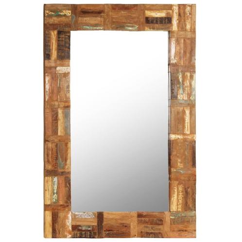 vidaXL Wandspiegel 60x90 cm massief gerecycled hout, Maison & Meubles, Accessoires pour la Maison | Miroirs, Envoi