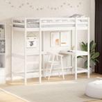vidaXL Hoogslaper met bureau massief grenenhout wit 80x200, Verzenden, Nieuw