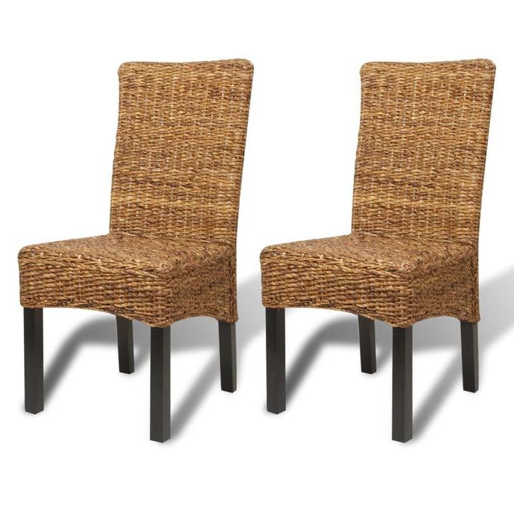 2x Abaca Stoelen | 65% Korting Retour Deal Nu, Huis en Inrichting, Stoelen, Bruin, Twee, Nieuw, Riet of Rotan, Verzenden
