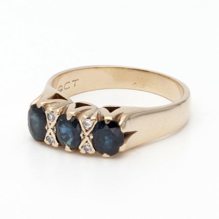 Ring - 9 kt. Geel goud - Diamant, Handtassen en Accessoires, Ringen