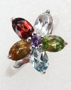 Aquamarijn - Zilver, Aqua marijn, topaas, peridoot, granaat,