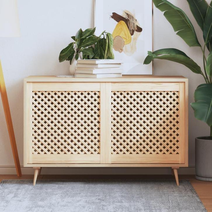vidaXL Kastdeuren met latwerk 2 st 59,5x61,5 cm massief, Doe-het-zelf en Bouw, Hang- en Sluitwerk, Nieuw, Verzenden