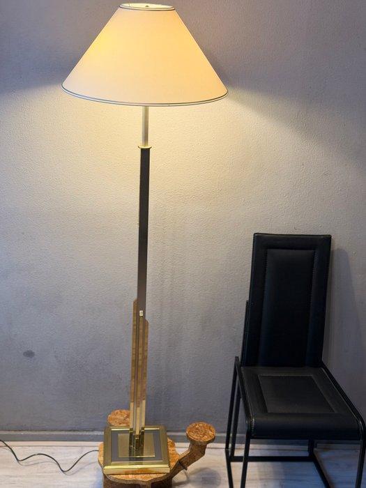 Staande lamp - Chroom, Messing - Willy Rizzo wolkenkrabber, Huis en Inrichting, Overige Huis en Inrichting