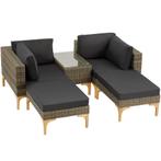 tectake Wicker lounge Bellaria met aluminium frame - natuur, Tuin en Terras, Verzenden, Nieuw