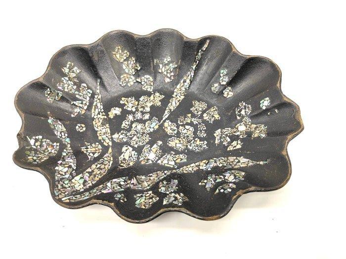 Dienblad - Antiek dienblad van cartapesta en parelmoer, fijn, Antiek en Kunst, Antiek | Overige Antiek