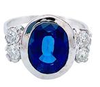 Ring Platina Saffier - Diamant