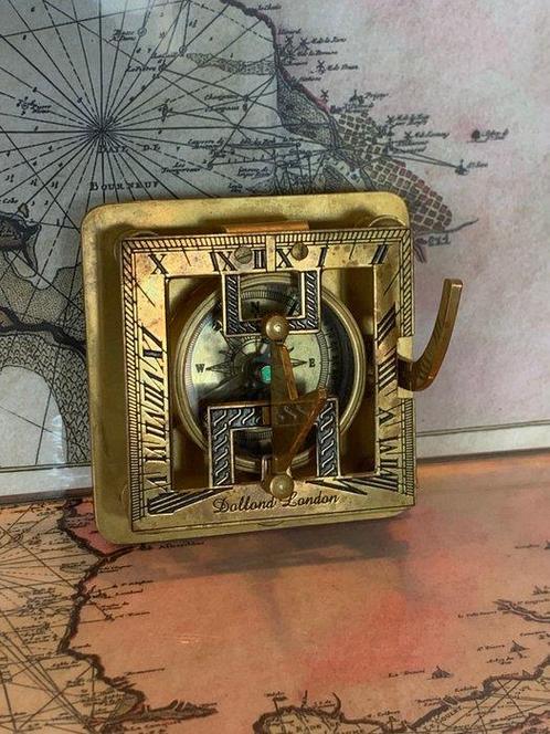 Kompas - Verguld messing - Bussola meridiana solare replica, Antiek en Kunst, Curiosa en Brocante