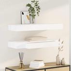 vidaXL Wandplanken zwevend met lades 2 st 80 cm wit, Verzenden, Nieuw