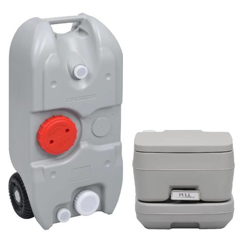 vidaXL Campingtoilet en watertankset draagbaar, Caravans en Kamperen, Kampeeraccessoires, Nieuw, Verzenden