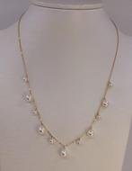 Halsketting - 18 karaat Geel goud - 4×7,5 mm Akoya parels, Nieuw