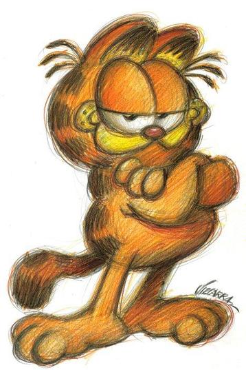 Joan Vizcarra - Garfield Unbothered - Original Drawing -