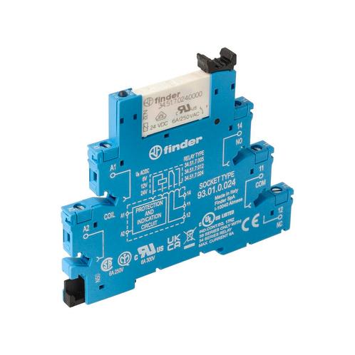 Finder Interface Relais 6A 24V AC/DC Met Socket -, Doe-het-zelf en Bouw, Elektriciteit en Kabels, Verzenden