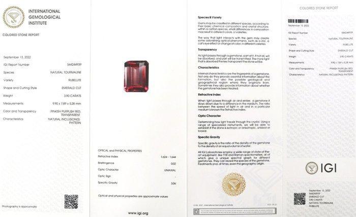 Bague - 14 carats Or blanc - 3.90ct. tw. Tourmaline -, Bijoux, Sacs & Beauté, Bagues