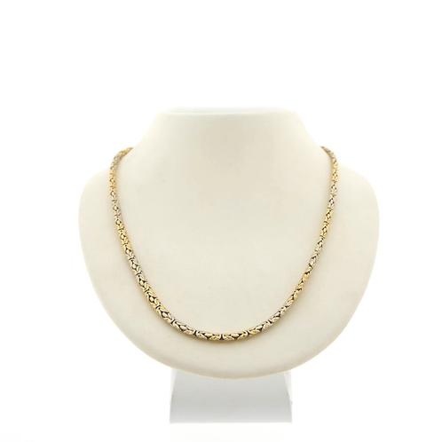 Bicolor gouden koningsketting | 47,5 cm (solide ketting), Handtassen en Accessoires, Kettingen, Overige kleuren, Gebruikt, Goud