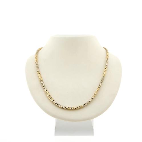 Bicolor gouden koningsketting | 47,5 cm (solide ketting), Bijoux, Sacs & Beauté, Colliers, Enlèvement ou Envoi