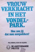 Boodschap van de politie op vintage vrouwenrechten poster, Verzenden, Nieuw, Overige onderwerpen, Met lijst