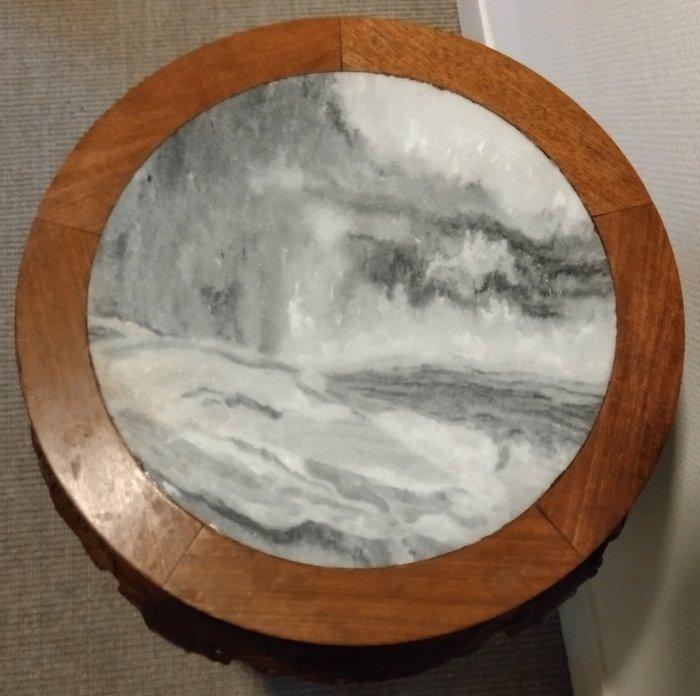 Bijzettafel - Hout, Marmer - China - Chinese tafel (Zonder, Antiek en Kunst, Antiek | Overige Antiek