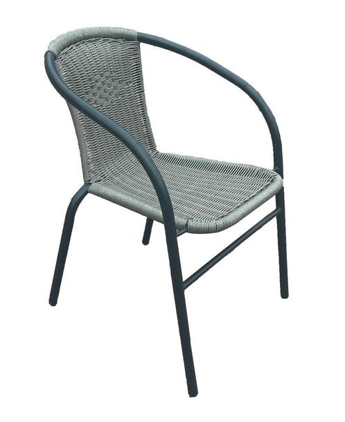 Tuinstoel stapelbaar Grijs, Tuin en Terras, Tuinstoelen, Stapelbaar, Nieuw, Metaal, Ophalen