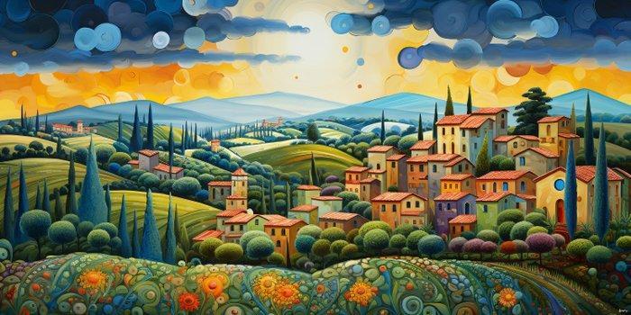 Felix van Horst (1988) - Tuscany Fields (XXL), Antiek en Kunst, Kunst | Designobjecten