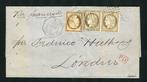 France 1875 - Rare lettre de La Guaira pour Londres avec les, Gestempeld